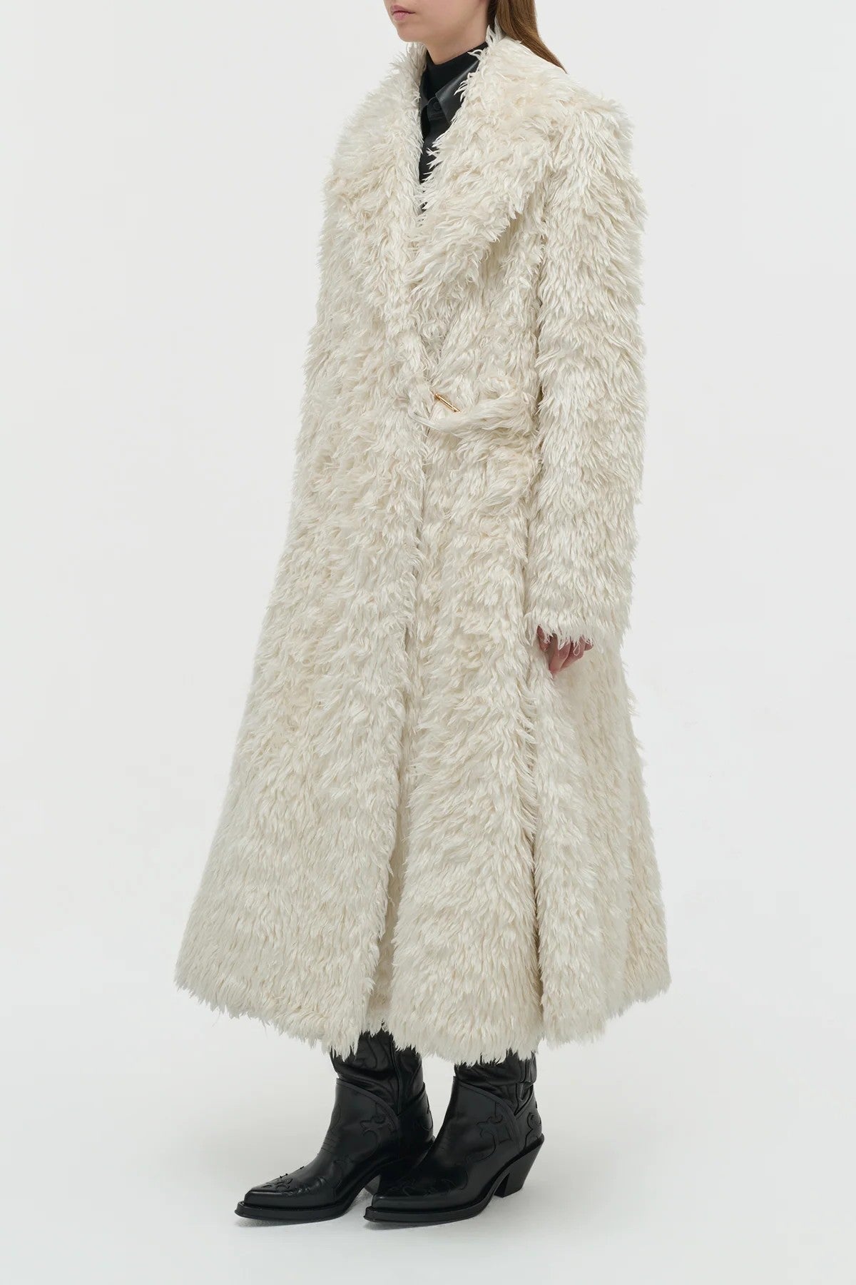 Cantwell Coat en ivoire soie fur