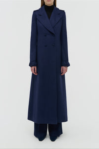 Houstt Coat en bleu marine winter soie