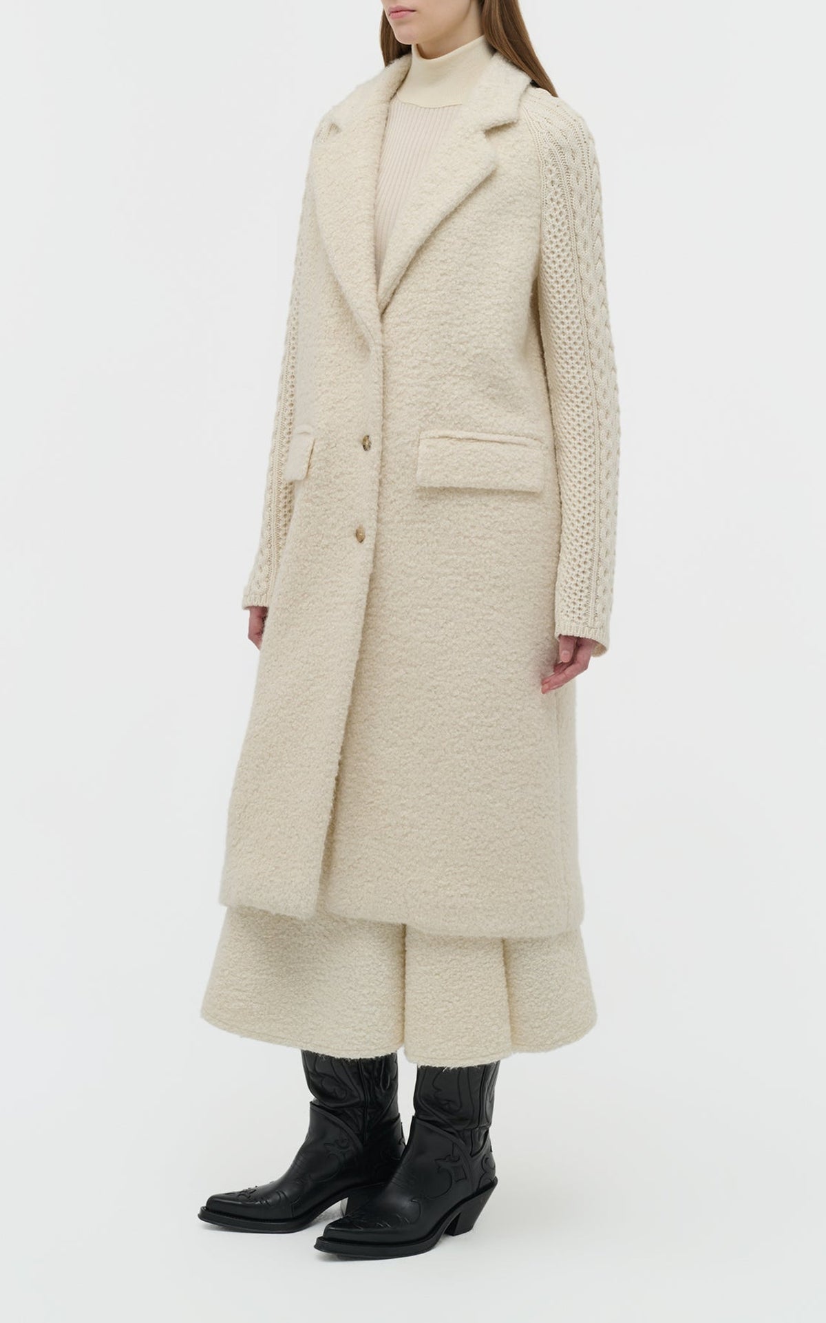 Ivory / Manteau Charles en cachemire et laine - Ivory