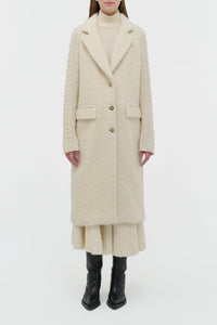 Charles Coat en ivoire eco cachemire bouclette