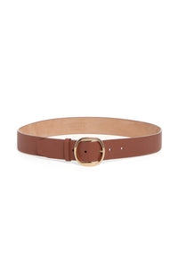 Elster Buckle Belt en terre de sienne brûlée daim cachemire