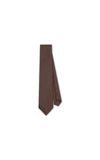 Escudo Tie en chocolat laine/soie tie chevrons