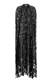 Black / Manteau cape Tarah en soie - Black