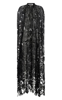 Black / Manteau cape Tarah en soie - Black