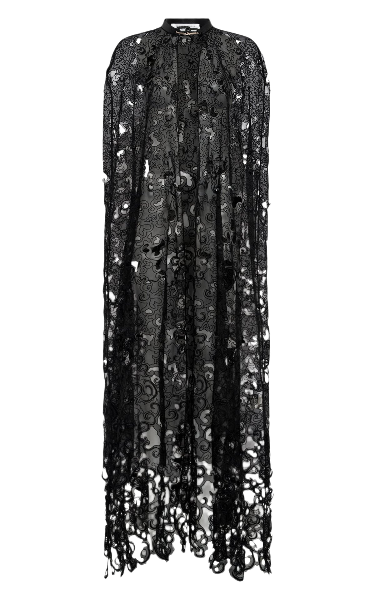 Black / Manteau cape Tarah en soie - Black