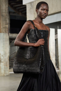 Hobo Large Python Animati en noir laser cut calf cuir