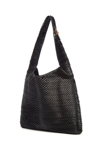 Hobo Large Python Animati en noir laser cut calf cuir