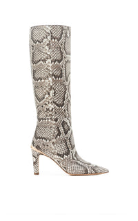 Black & White / Bottes Delia 90 en cuir de python - Black & White