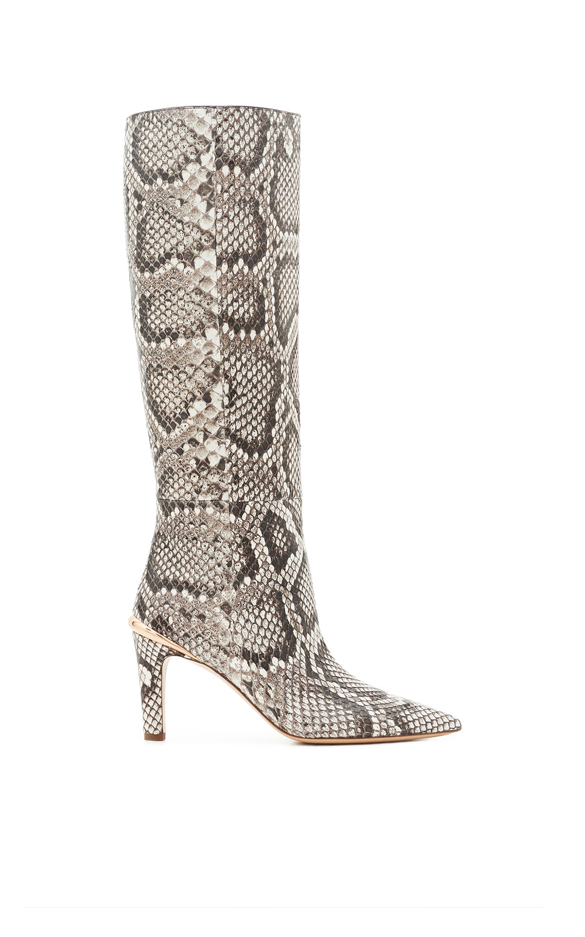 Black & White / Bottes Delia 90 en cuir de python - Black & White