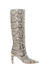 Black & White / Bottes Delia 90 en cuir de python - Black & White