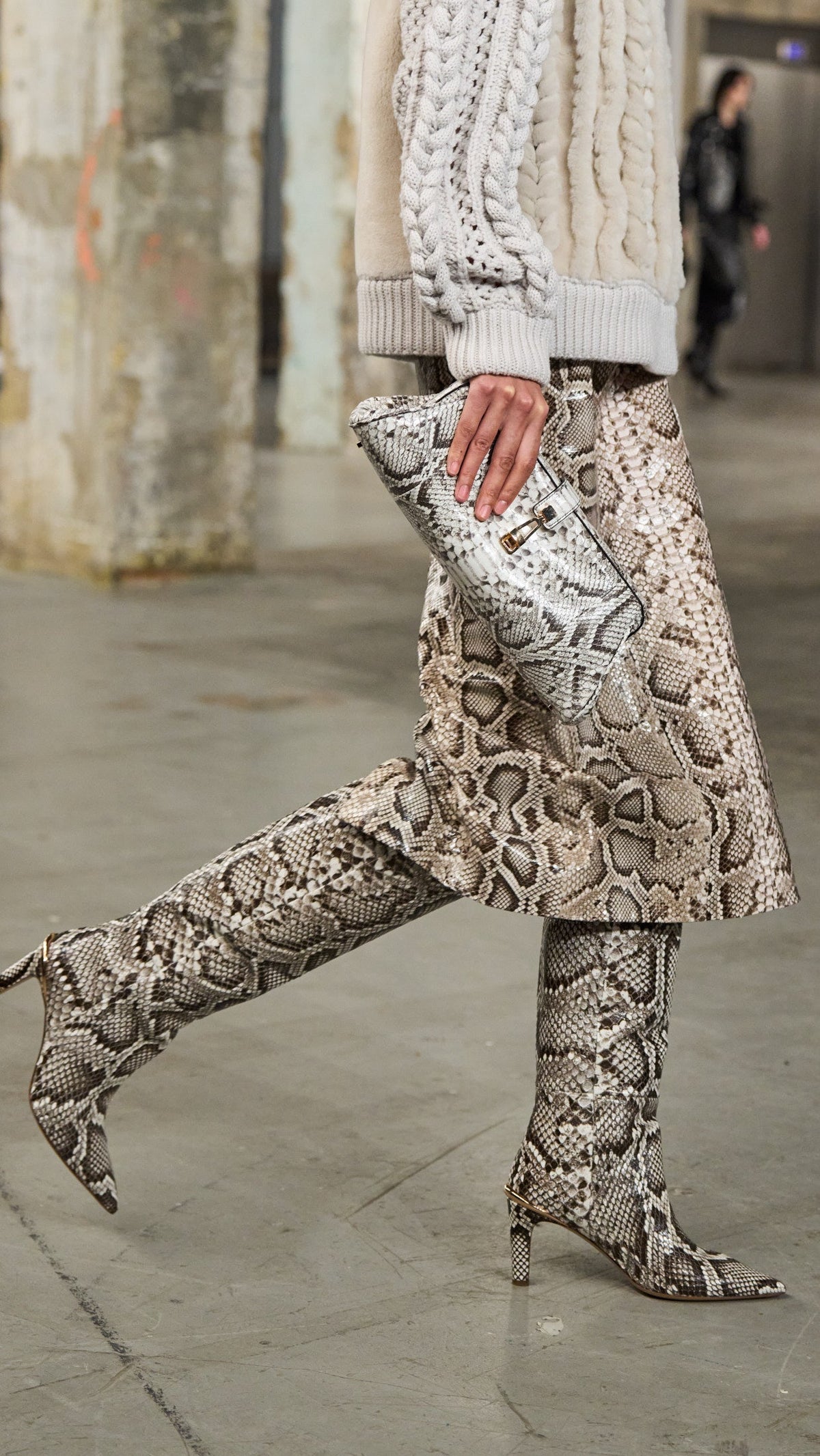 Aura Boot en noir / blanc python