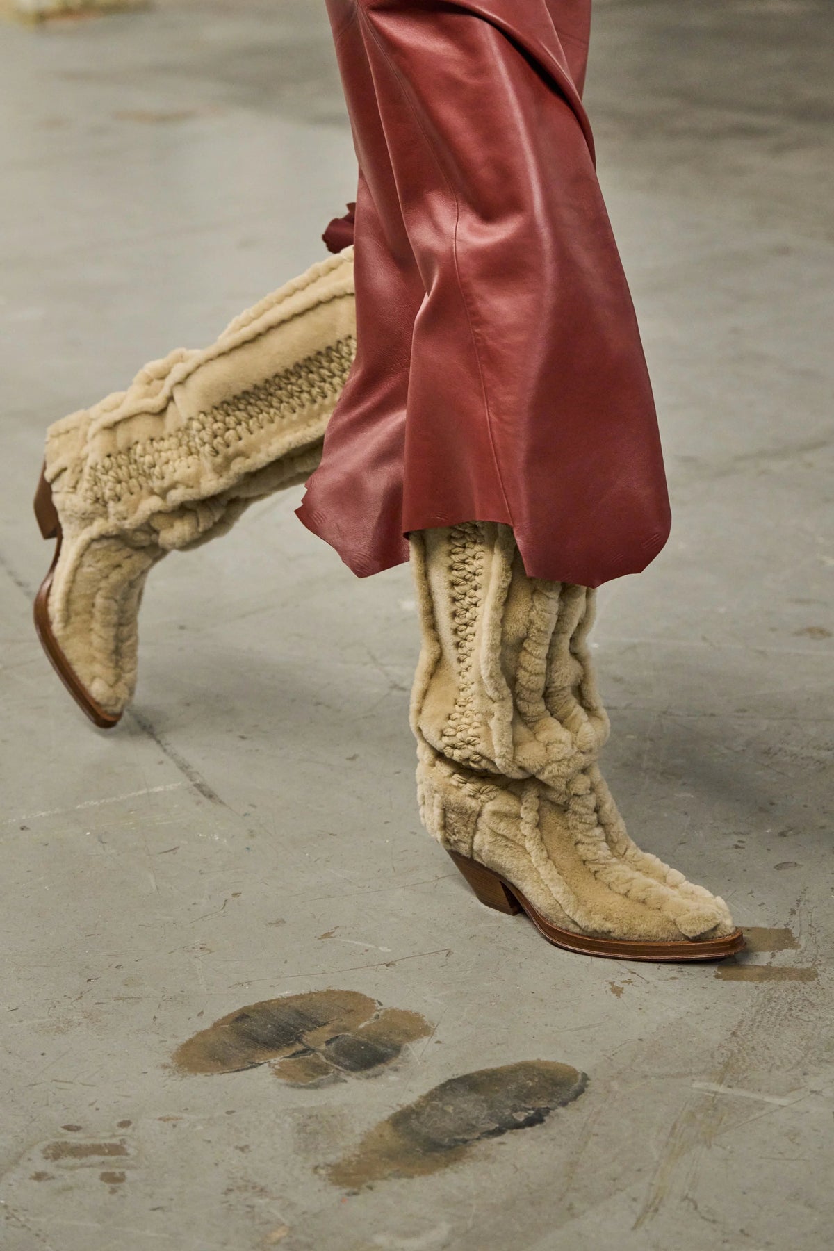 Joseph Boot en ivoire woven shearling