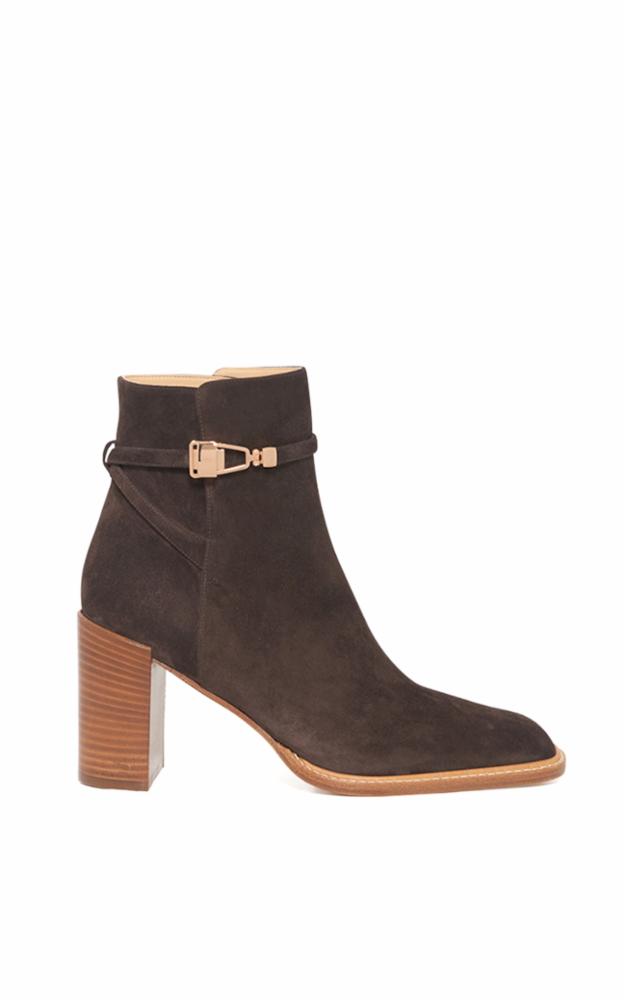 RECOLO Dark Chocolate / Bottines Nina 95 en cuir - Dark Chocolate