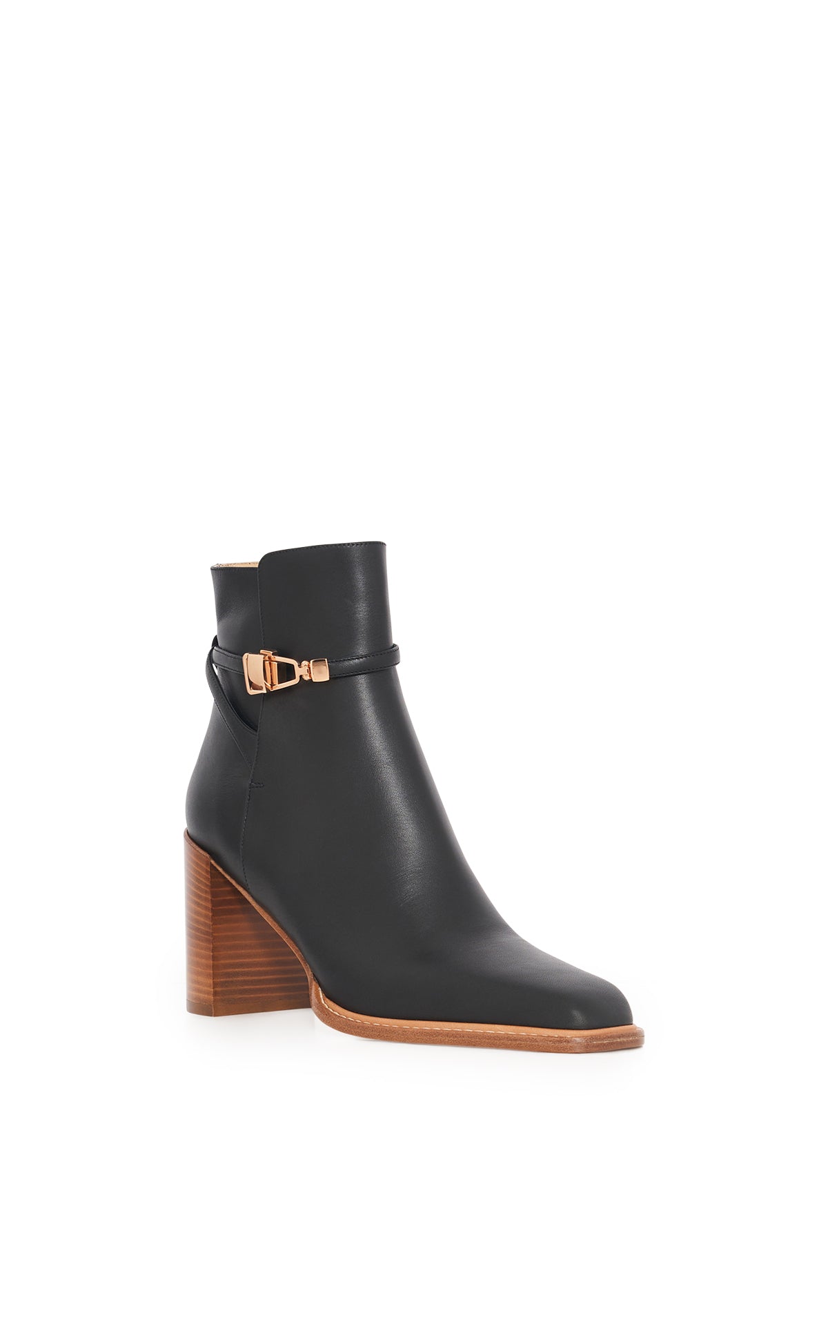 Nina Clasp Ankle Boot en noir bulgaro lux calf