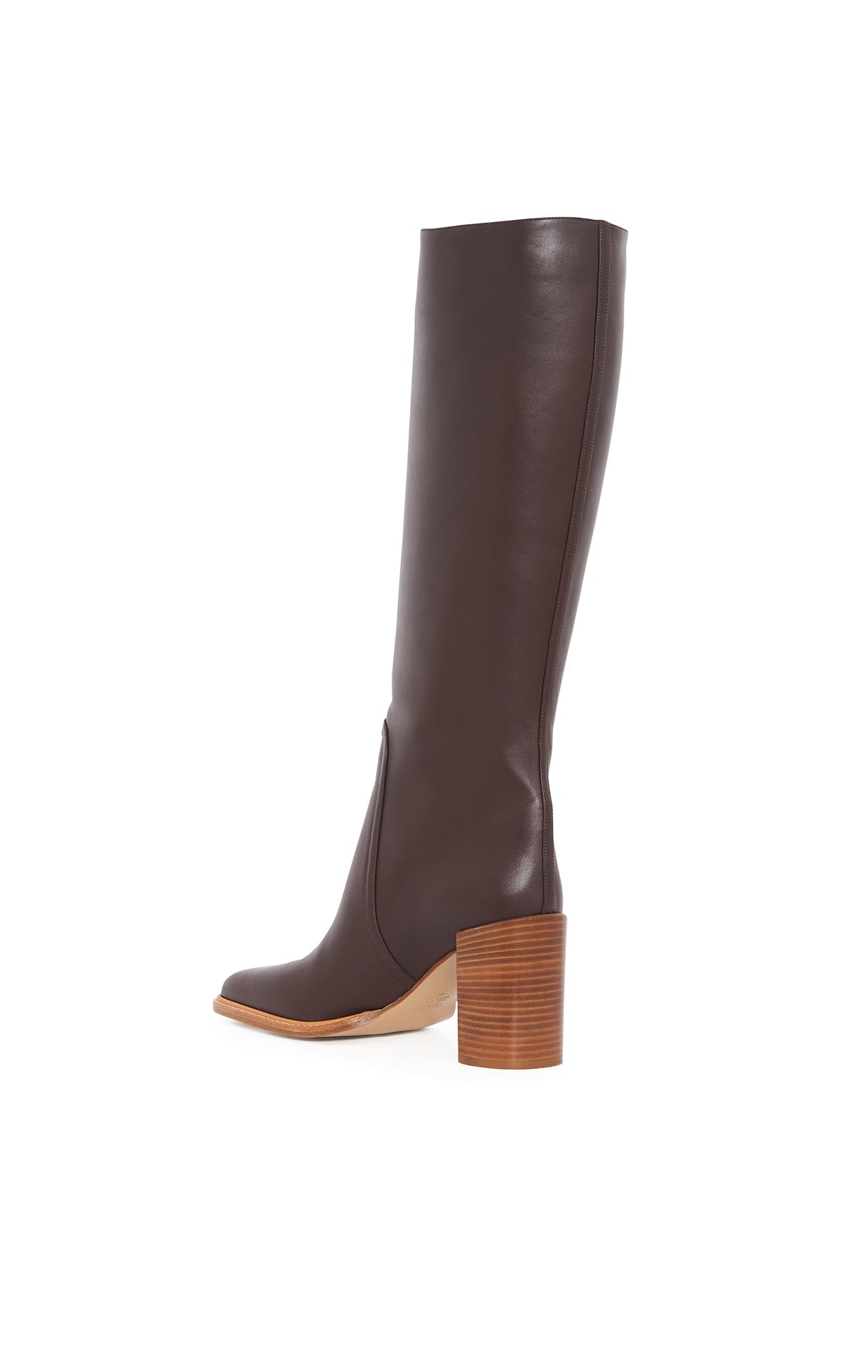 Dark Chocolate / Bottes à talons Nina 95 en cuir - Dark Chocolate
