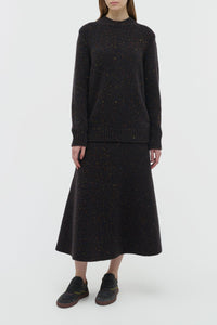 Alfie Sweater en anthracite multicolore aran cachemire fil