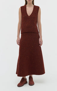 Burnt Sienna Multi / Jupe Eden en cachemire - Burnt Sienna Multi