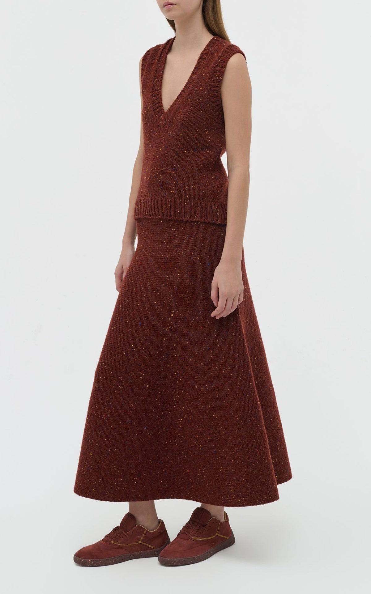 Burnt Sienna Multi / Jupe Eden en cachemire - Burnt Sienna Multi