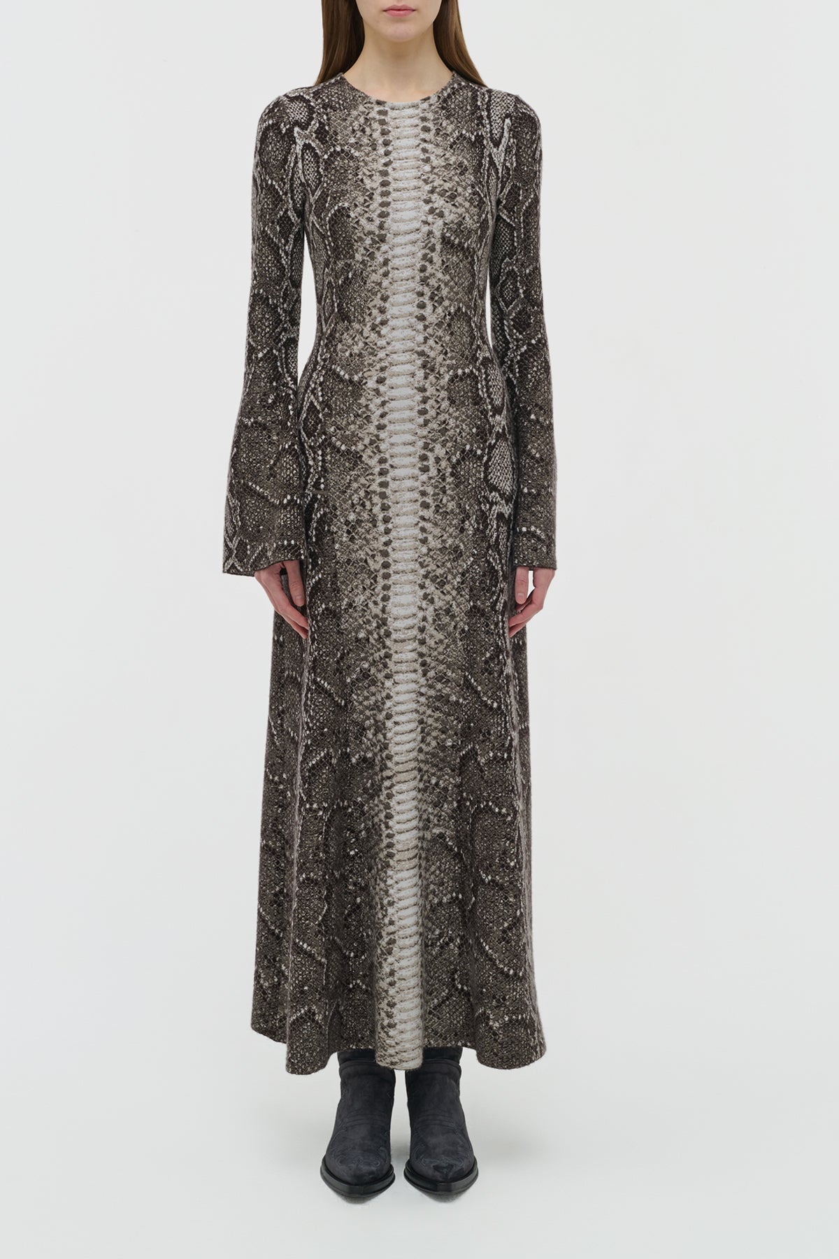 Aalia Dress en camaïeu de gris jaipur cachemire soie fil