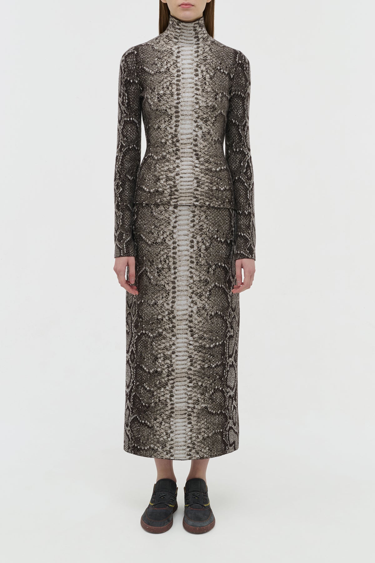 Beda Turtle Neck en camaïeu de gris jaipur cachemire soie fil