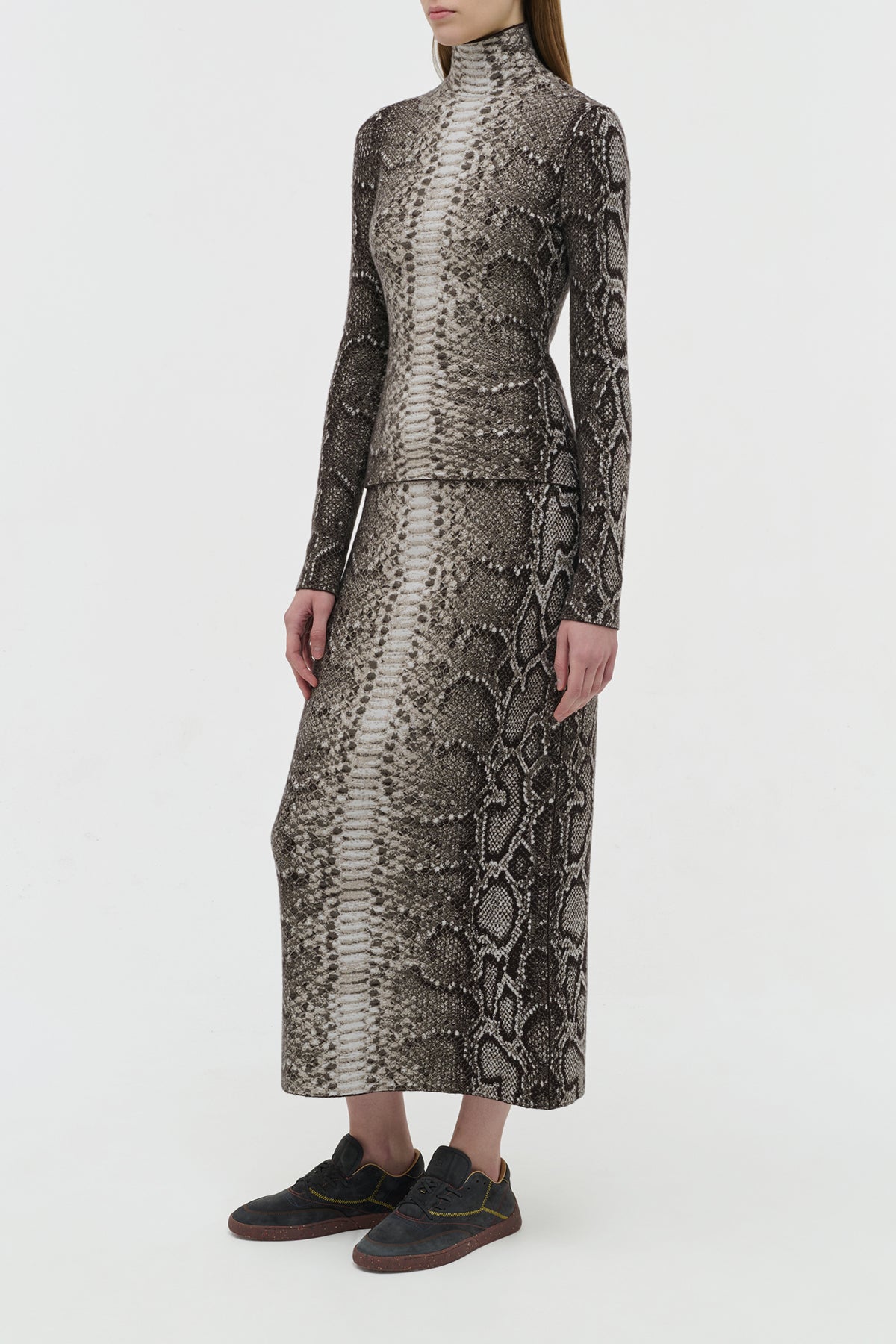 Bragi Skirt en camaïeu de gris jaipur cachemire soie fil