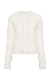 Johannes Cardigan en ivoire 2/28 cachemire fil