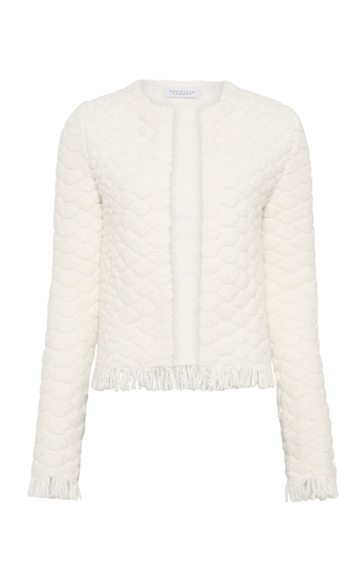 Johannes Cardigan en ivoire 2/28 cachemire fil