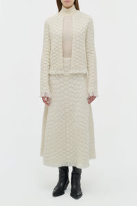 Johannes Cardigan en ivoire 2/28 cachemire fil