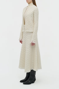 Johannes Cardigan en ivoire 2/28 cachemire fil