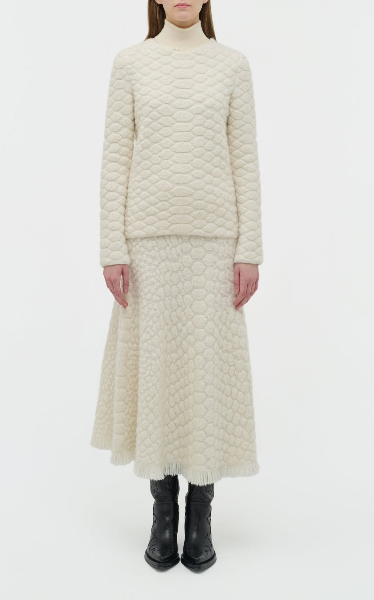 Ivory / Jupe Kanta en cachemire - Ivory