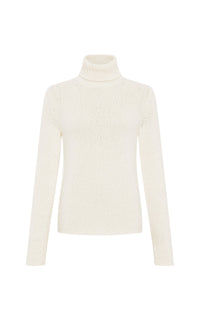 Ivory / Pull à col roulé Nelle en cachemire - Ivory