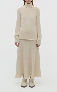 Ivory / Pull à col roulé Nelle en cachemire - Ivory