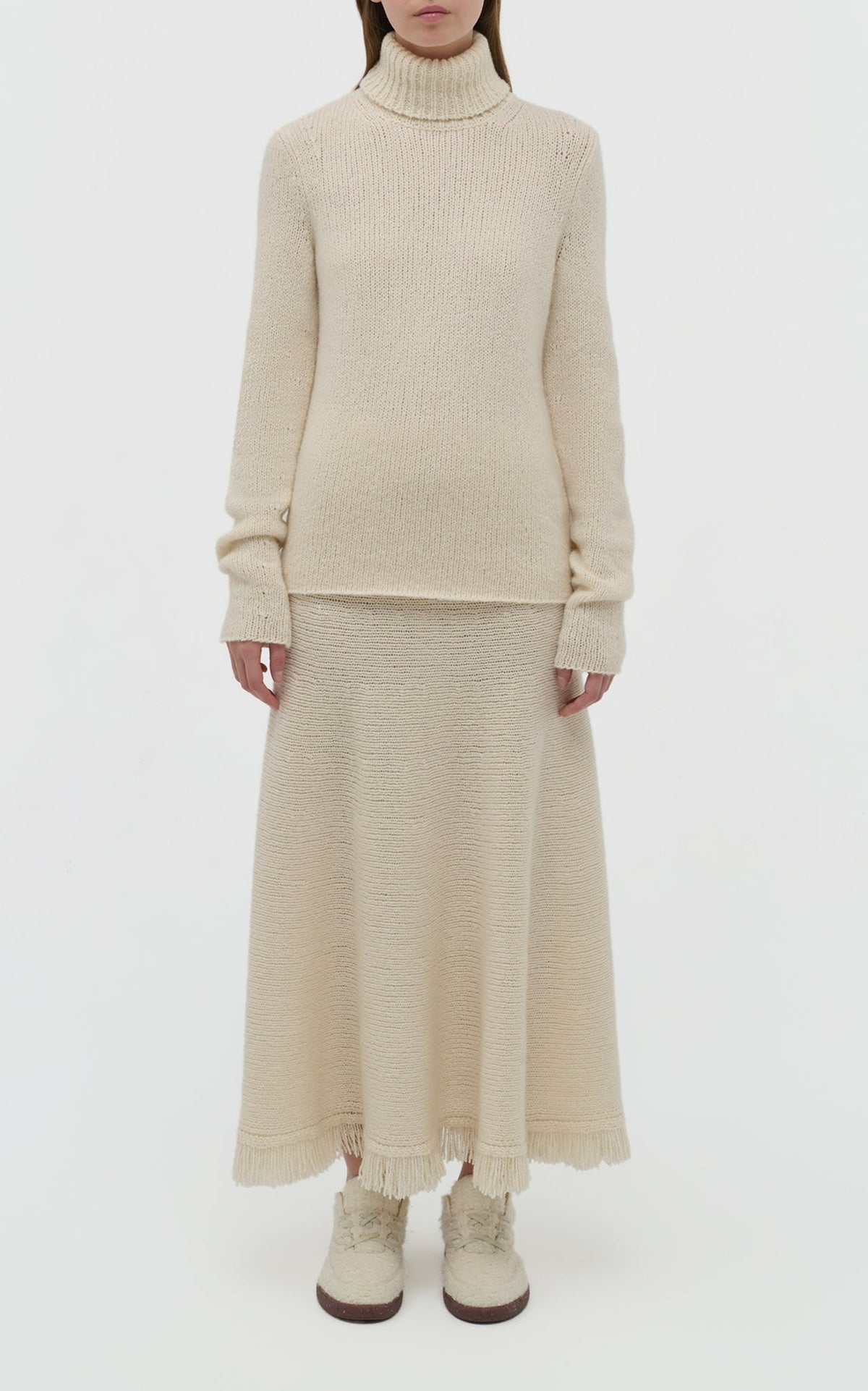 Ivory / Pull à col roulé Nelle en cachemire - Ivory