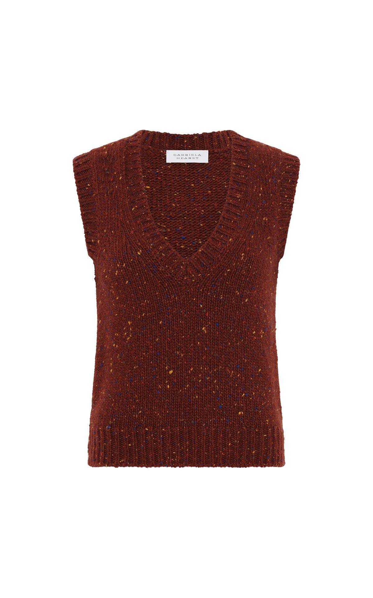 Burnt Sienna Multi / Gilet Solomon en cachemire - Burnt Sienna Multi