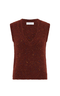 Burnt Sienna Multi / Gilet Solomon en cachemire - Burnt Sienna Multi