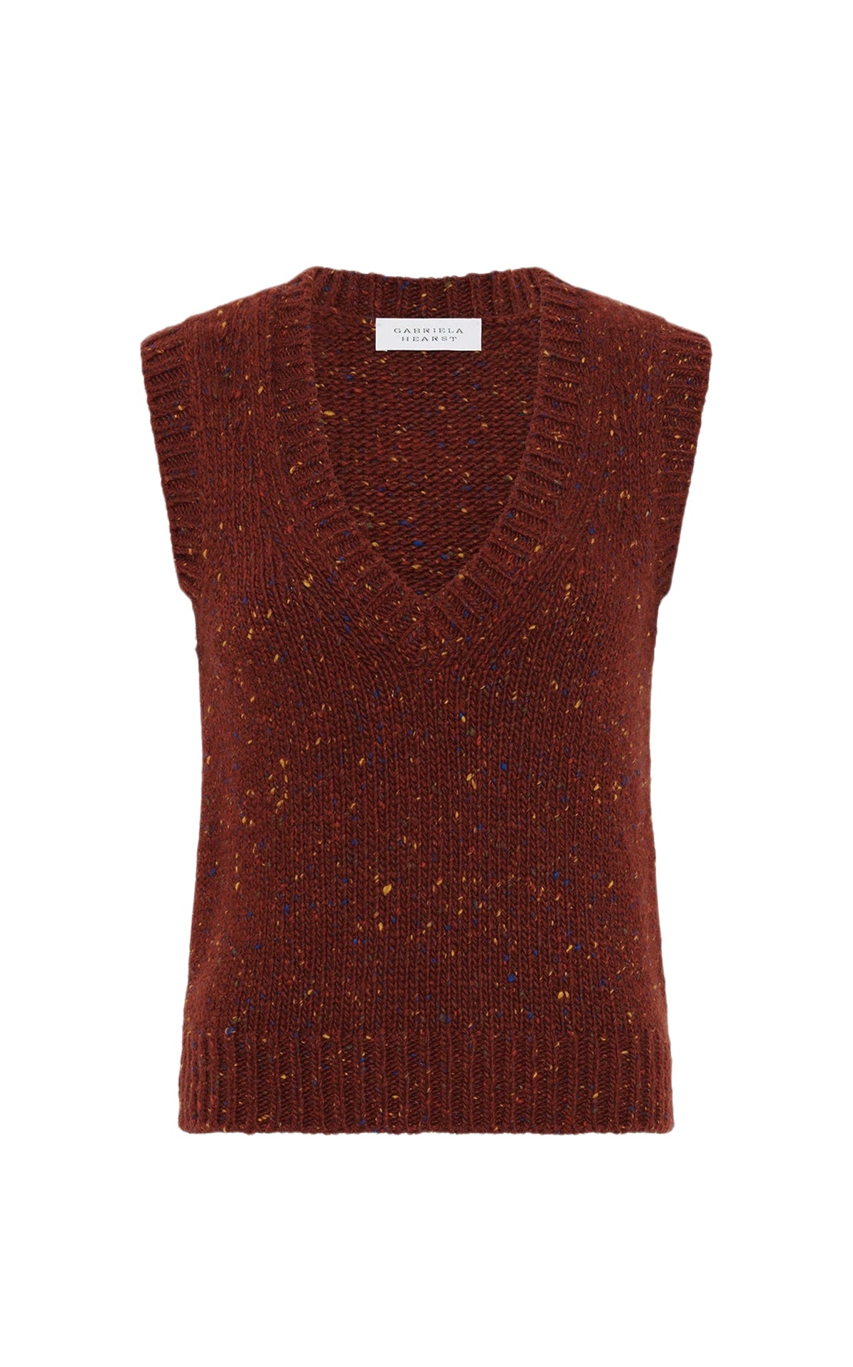 Burnt Sienna Multi / Gilet Solomon en cachemire - Burnt Sienna Multi
