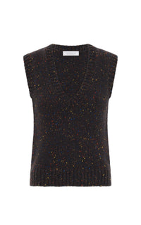 Charcoal Multi / Gilet Solomon en cachemire - Charcoal Multi