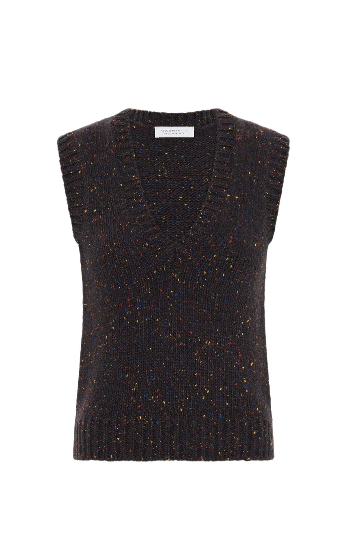 Charcoal Multi / Gilet Solomon en cachemire - Charcoal Multi