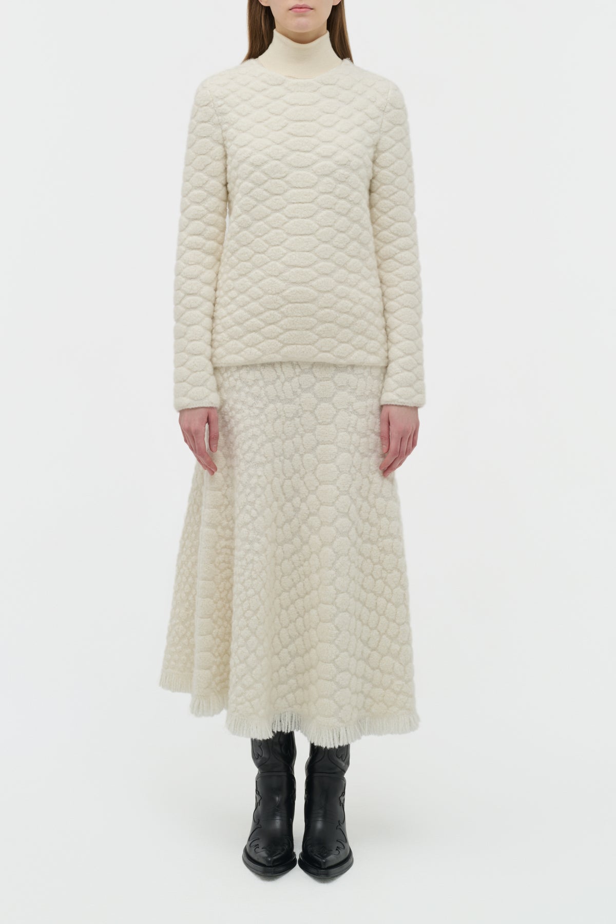 Tansey Sweater en ivoire 2/28 cachemire fil