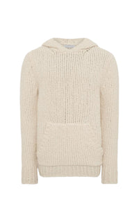 Ivory / Pull à capuche Aditi en cachemire - Ivory