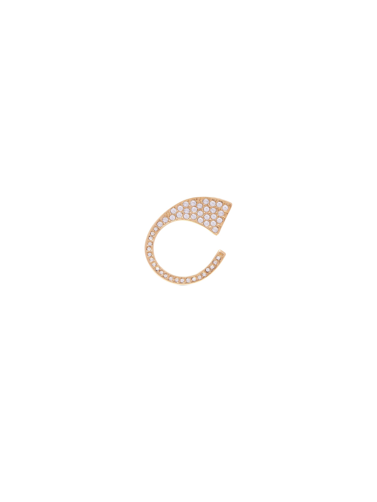 Bague One à strass en laiton - Light Gold