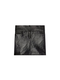 Mini jupe ceinturée en vinyle - Black