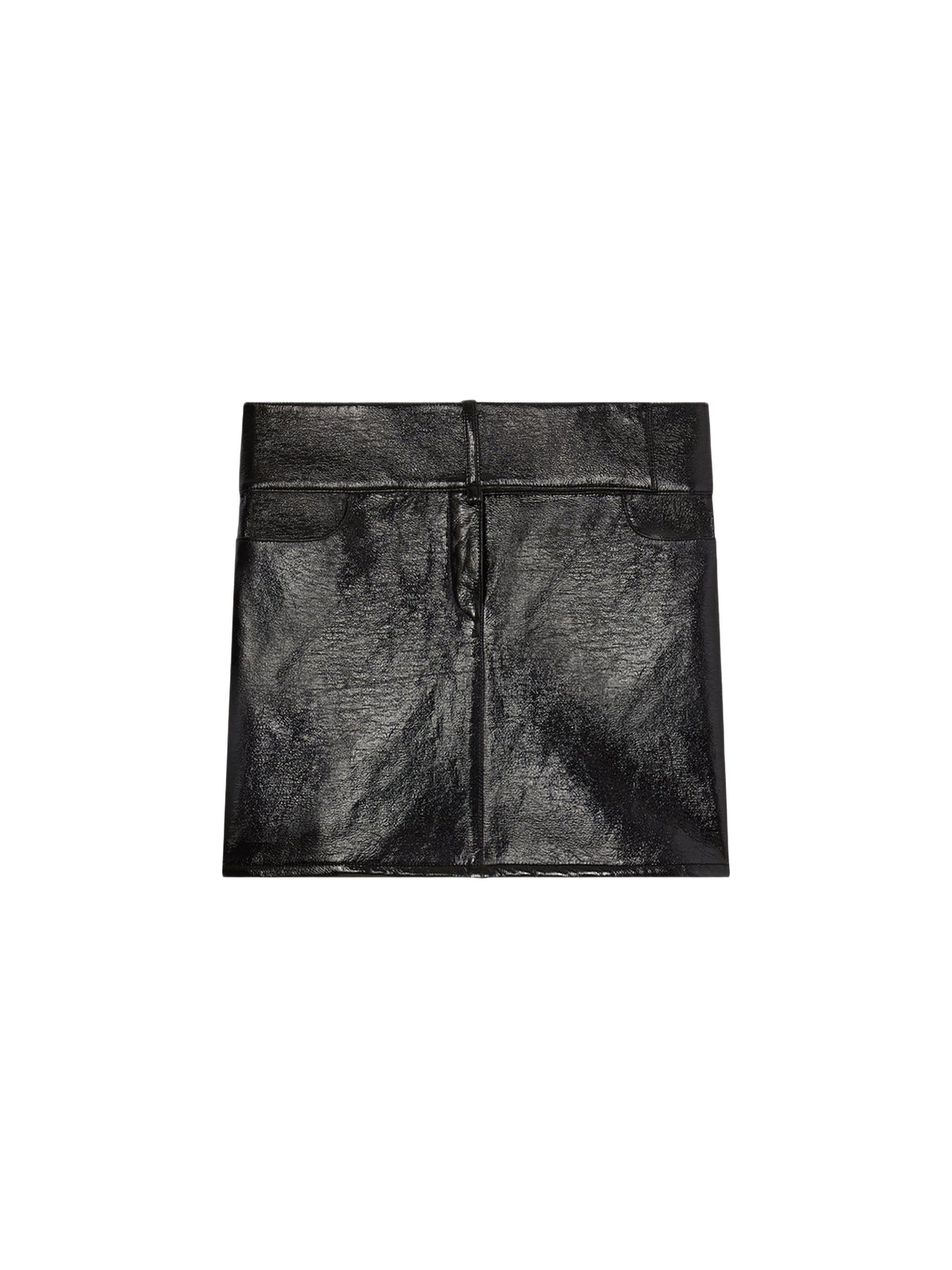 Mini jupe ceinturée en vinyle - Black