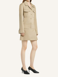 Mini jupe plissée ceinturée - Beige