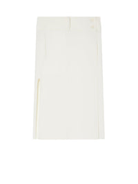 Belted skirt with a slit - Heritage White