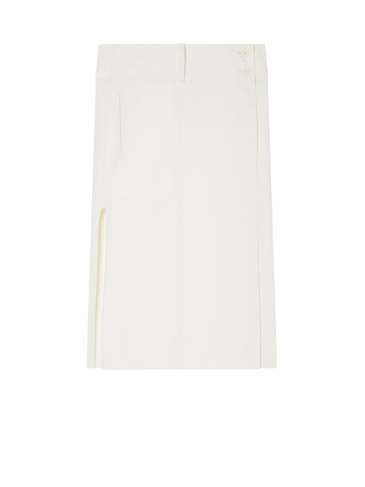 Belted skirt with a slit - Heritage White