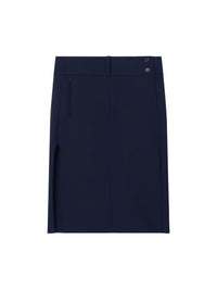 Belted skirt with a slit - Navy