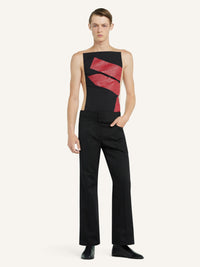 PRIX MARQUE : 150 / PANTALON CEINTURÉ EN POLYCOTON