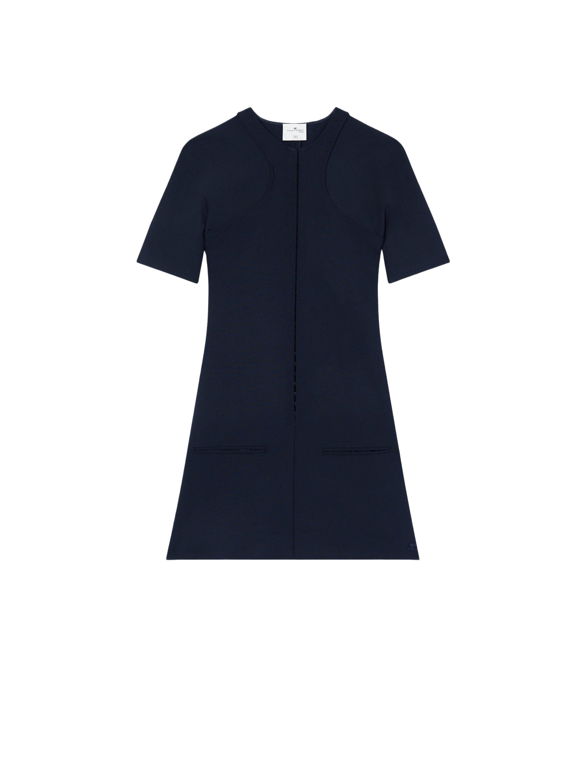 Robe mini trapèze Scuba en laine - Navy