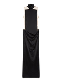 Robe Illusion en satin - Black